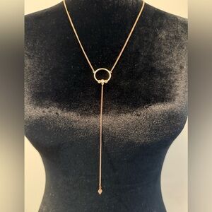 Rose Gold Necklace with Circle Pendant Chain